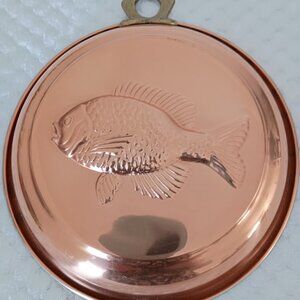Copper Round Mold with Fish Wall Hanging
